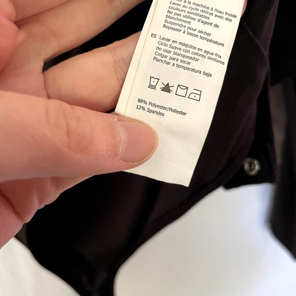 NWT SWS Contour M black double lined sweetheart neckline bodysuit long sleeves - Picture 4 of 7